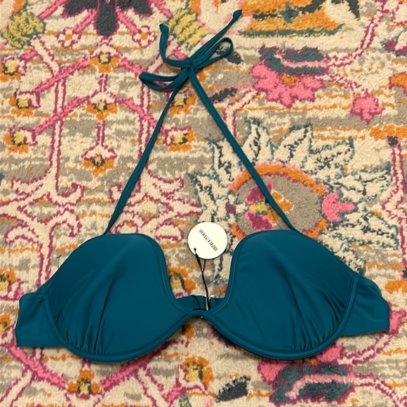 Andrea Iyamah Women's Teal Sweetheart Neck Tie Gura Halter Top NWT Size XXL - Picture 4 of 8